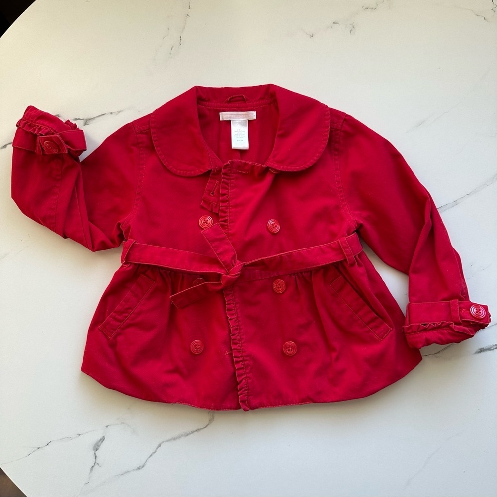 Janie and Jack Toddler Red Peacoat - 2T-3T